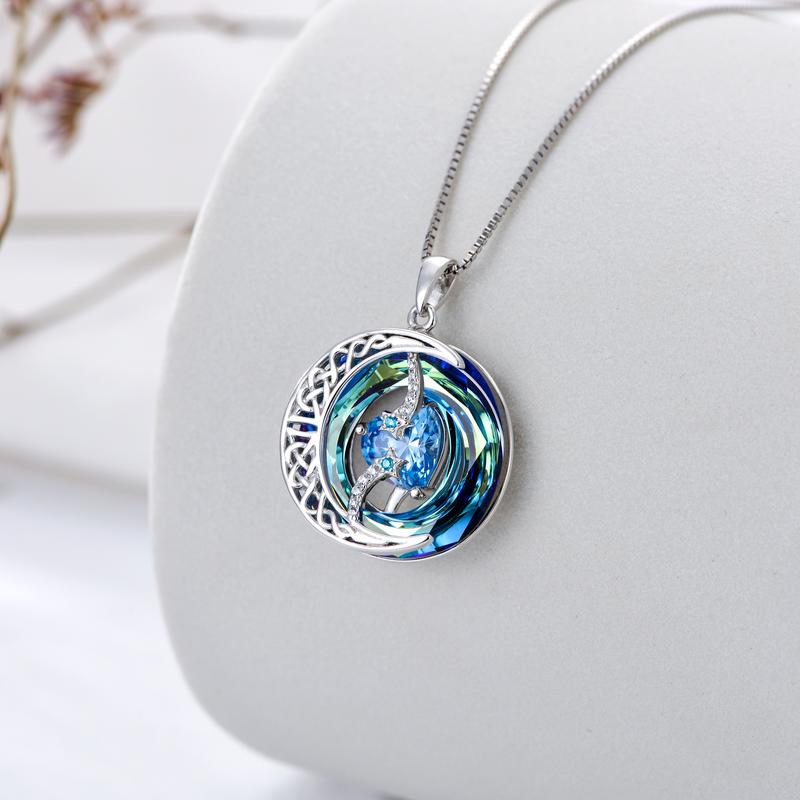 Skanto | Lunara | 18K Gullbelagt Fødselssteins Halskjede Moonstar Design