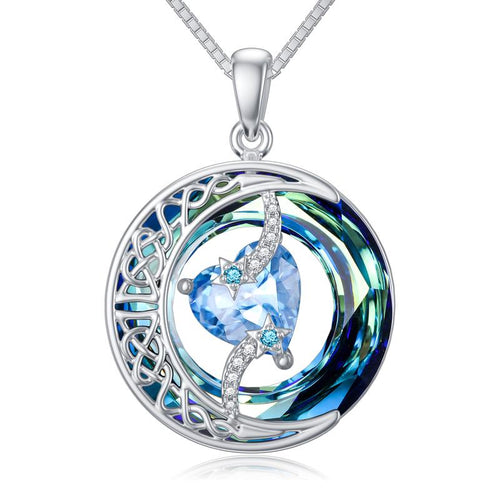 Skanto | Lunara | 18K Gullbelagt Fødselssteins Halskjede Moonstar Design