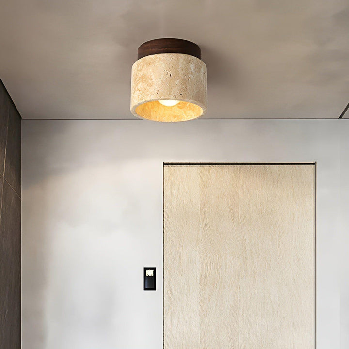 LumiStone - Wabi Sabi Gul Marmor Japansk Taklampe | Skanto