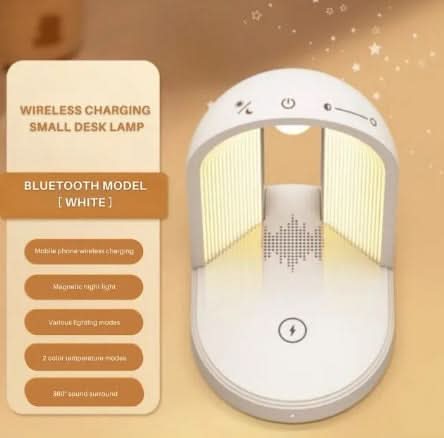 Skanto | LUMIVIBE – Trådløs Lading og Høyttaler Lampe