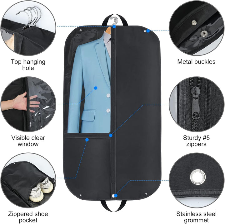 Vanntett Oxford Klærpose – Dressdeksel med Gusset og Lommer (2-Pack) | Skanto