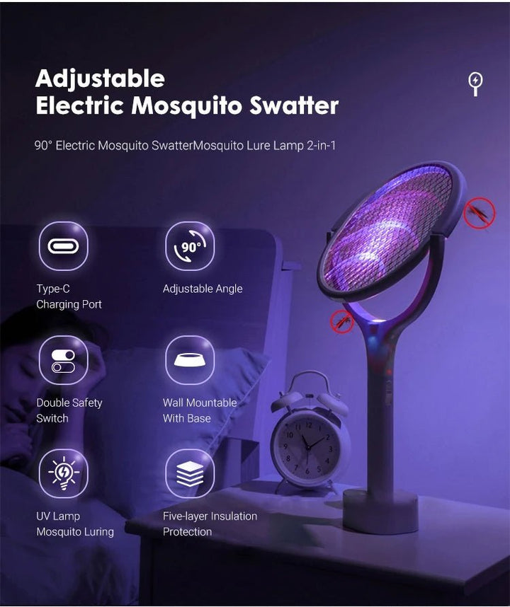 Skanto | ZapGuard Myggfanger – 5-i-1 Insektsbeskyttelse med LED-lampe og USB Rask Lading
